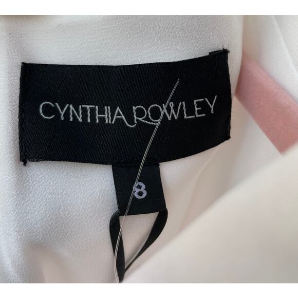 CYNTHIA ROWLEY, SIZE 8, WHITE AND PURPLE DRESS NWT - Picture 6 of 7